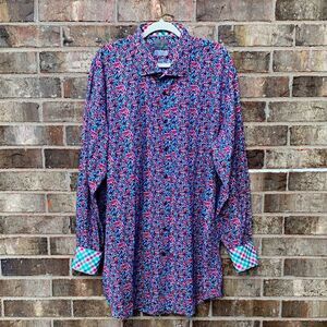 Take 50% OFF- Thomas Dean Multicolor Floral Men's Shirt, Size-3XLT